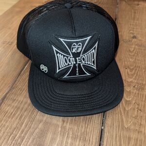 Black Moon Equipped Snap Back Trucker Hat For Big Heads!